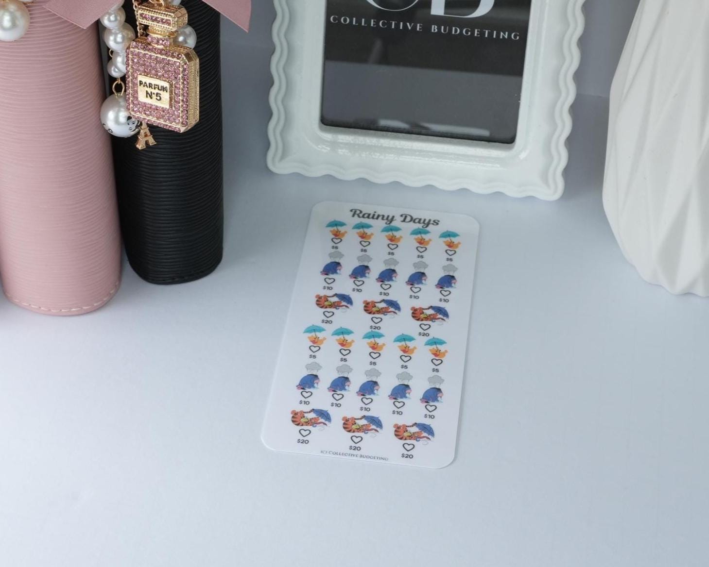 Rainy Days Savings Challenge Card | Storybook Character Budget Tracker