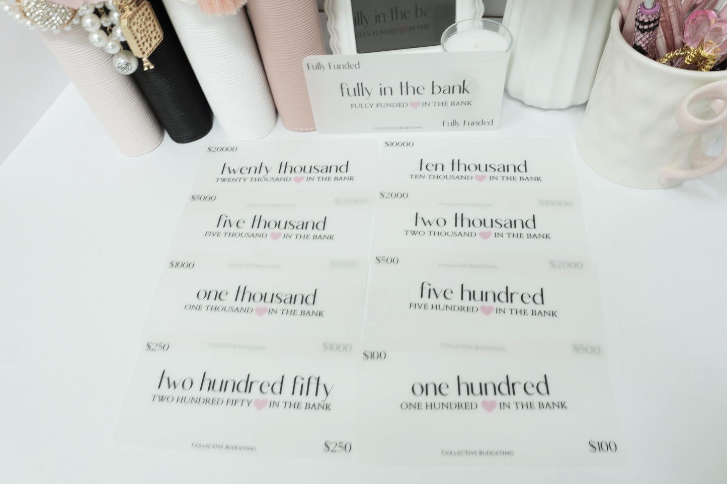 Laminated Denomination Placeholders | Budget Binder Cash Stuffing Cards