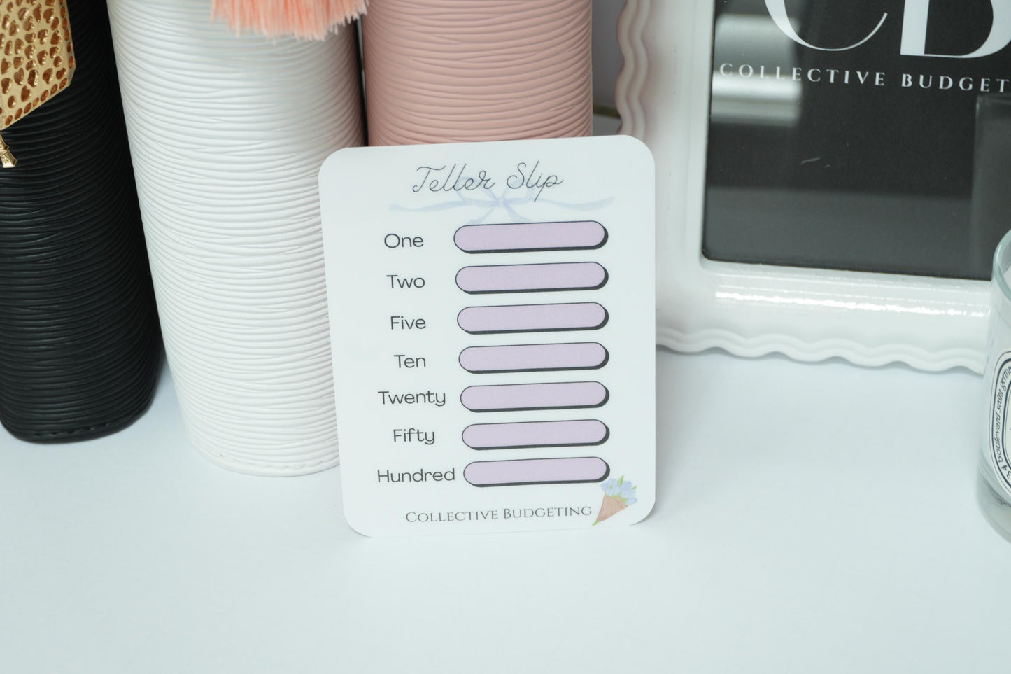 Teller Slip Tracker Card | Laminated Cash Denomination Tracker