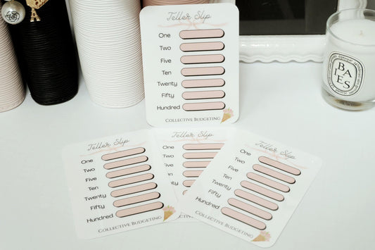 Teller Slip Tracker Card | Laminated Cash Denomination Tracker