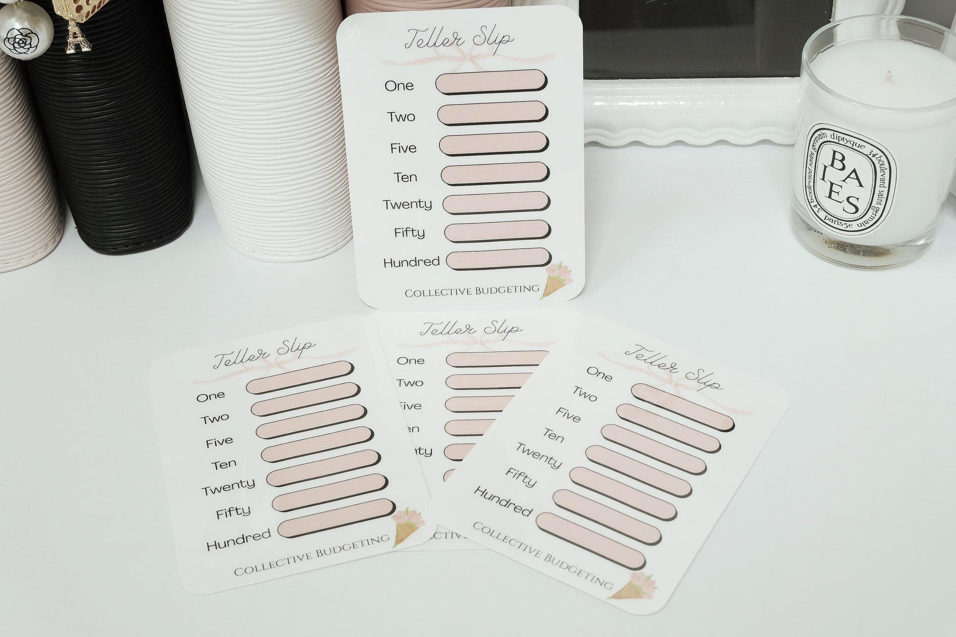 Teller Slip Tracker Card | Laminated Cash Denomination Tracker