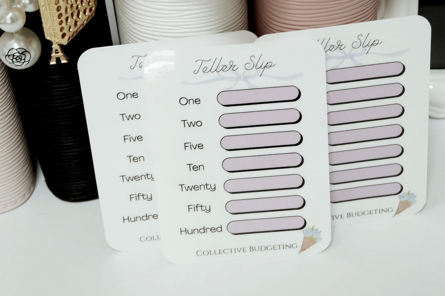 Teller Slip Tracker Card | Laminated Cash Denomination Tracker