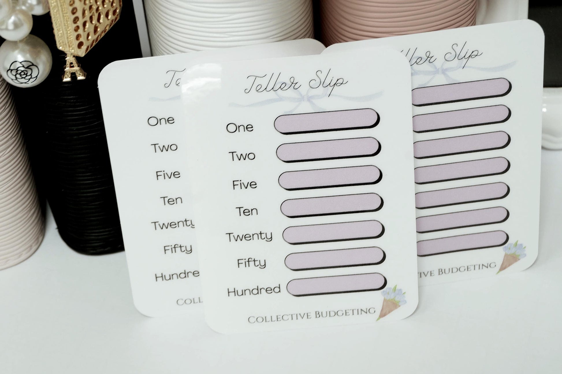 Teller Slip Tracker Card | Laminated Cash Denomination Tracker