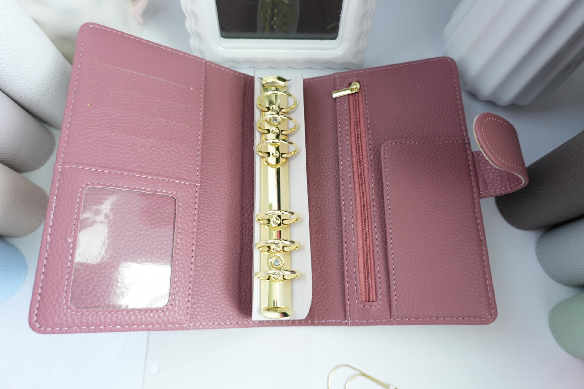 A6 Pebble Binder Bundle with Dashboard and Planner Paperclip