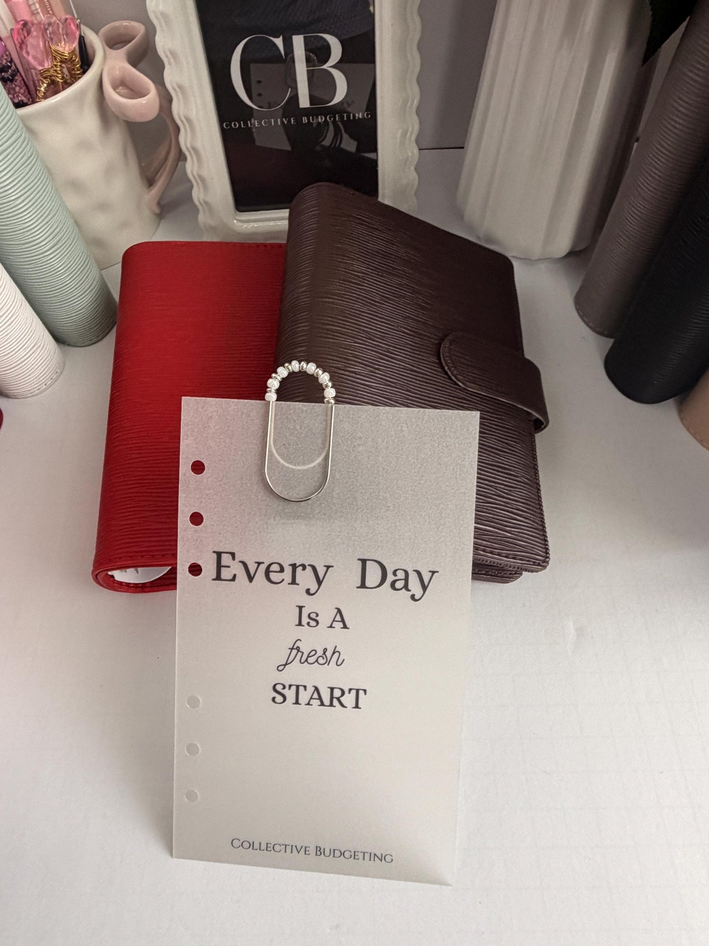 A6 Binder Bundle with Dashboard, Silver Planner Paperclip and Silver Rings