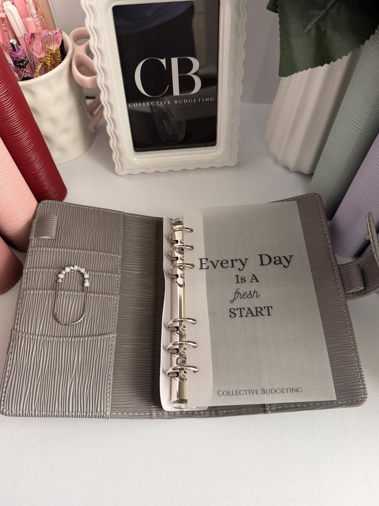 A6 Binder Bundle with Dashboard, Silver Planner Paperclip and Silver Rings