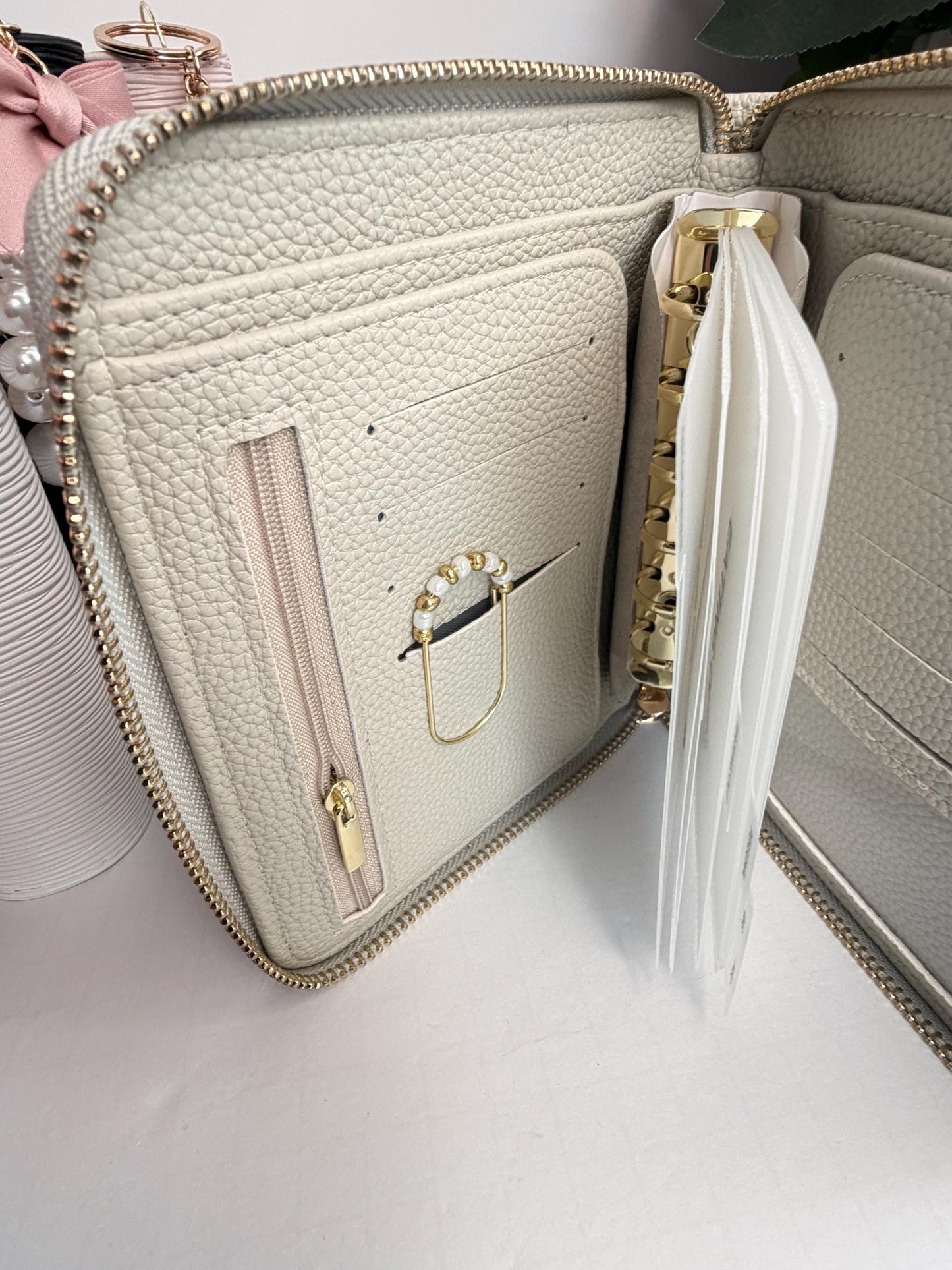 A7 Oversized Litchi Budget Wallet/Binder: Cash Stuffing Organizer