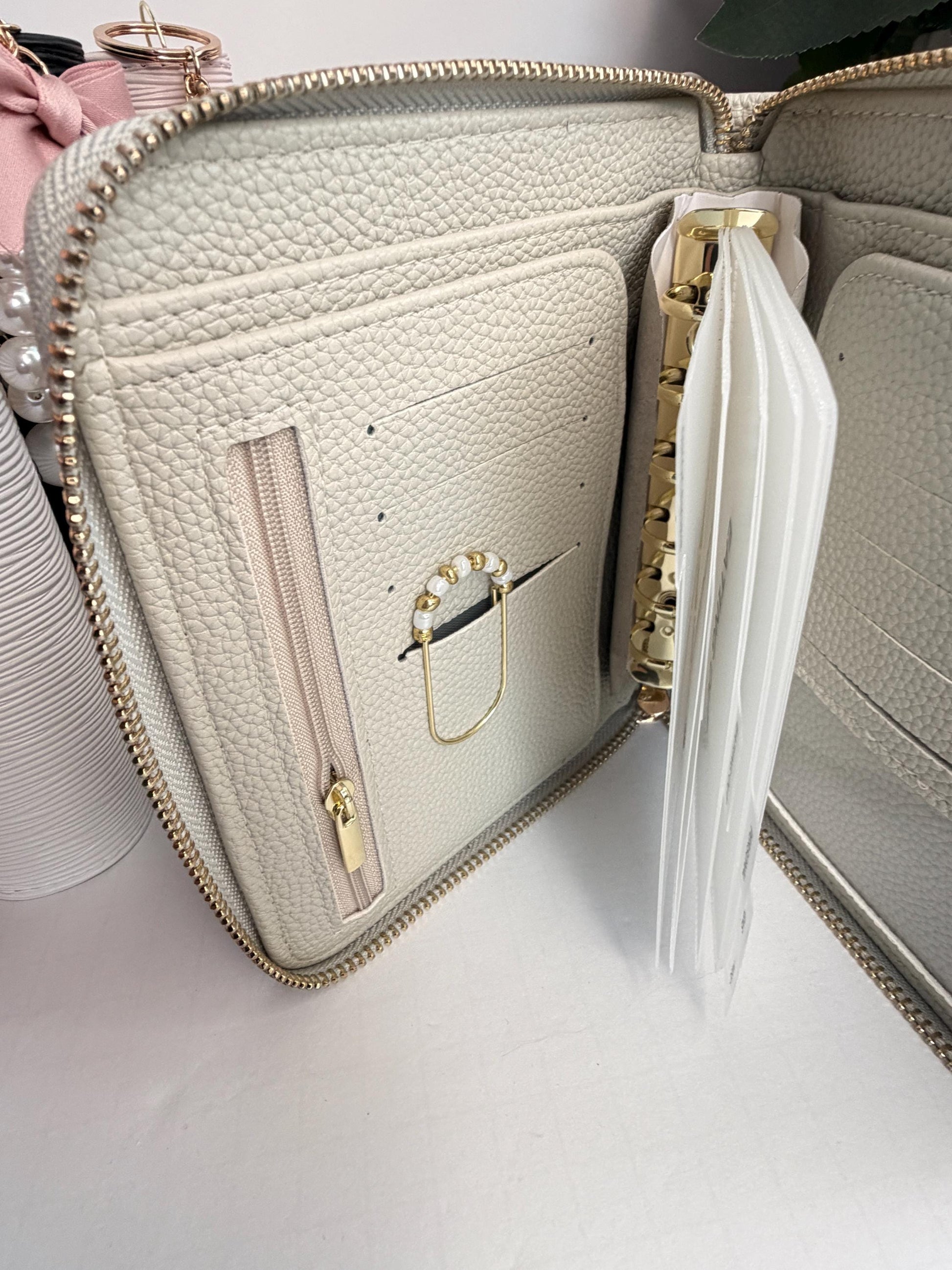 A7 Oversized Litchi Budget Wallet/Binder: Cash Stuffing Organizer