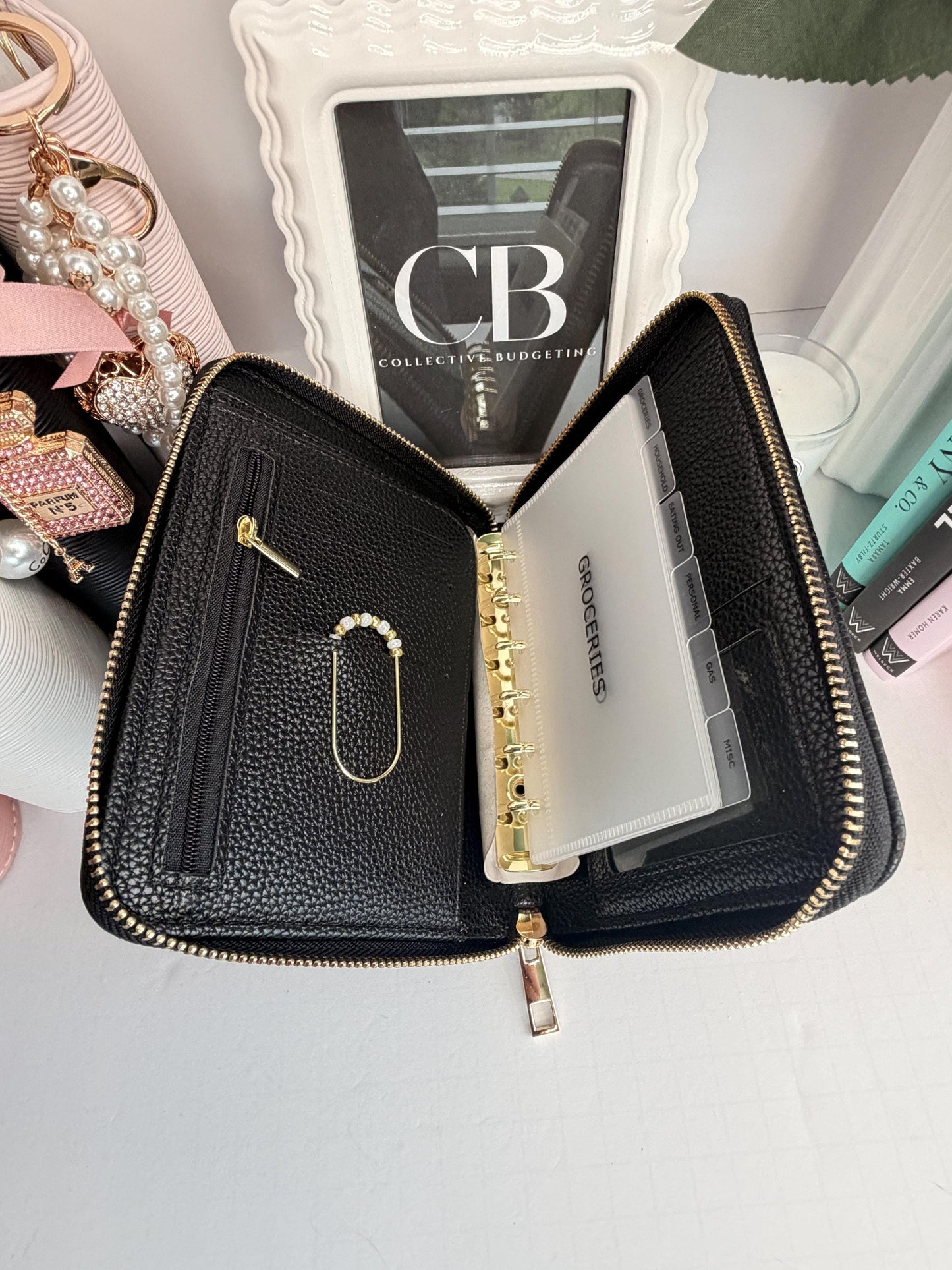 A7 Oversized Litchi Budget Wallet/Binder: Cash Stuffing Organizer