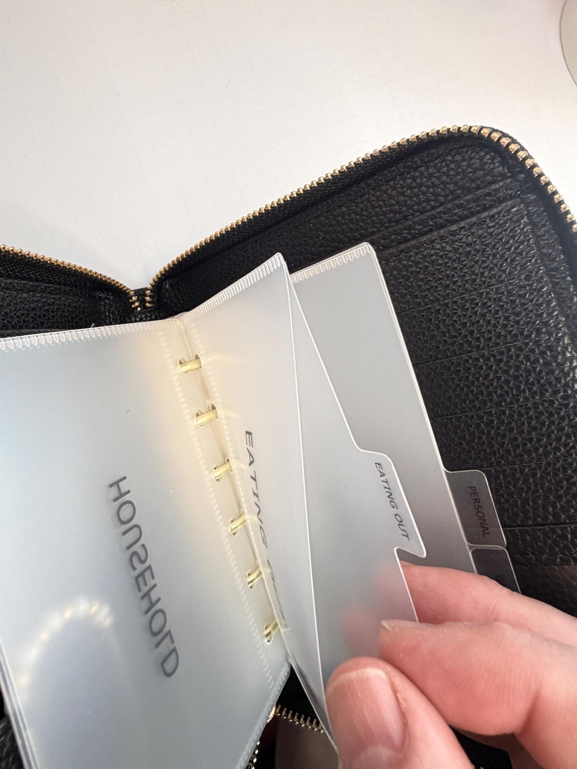 A7 Oversized Litchi Budget Wallet/Binder: Cash Stuffing Organizer