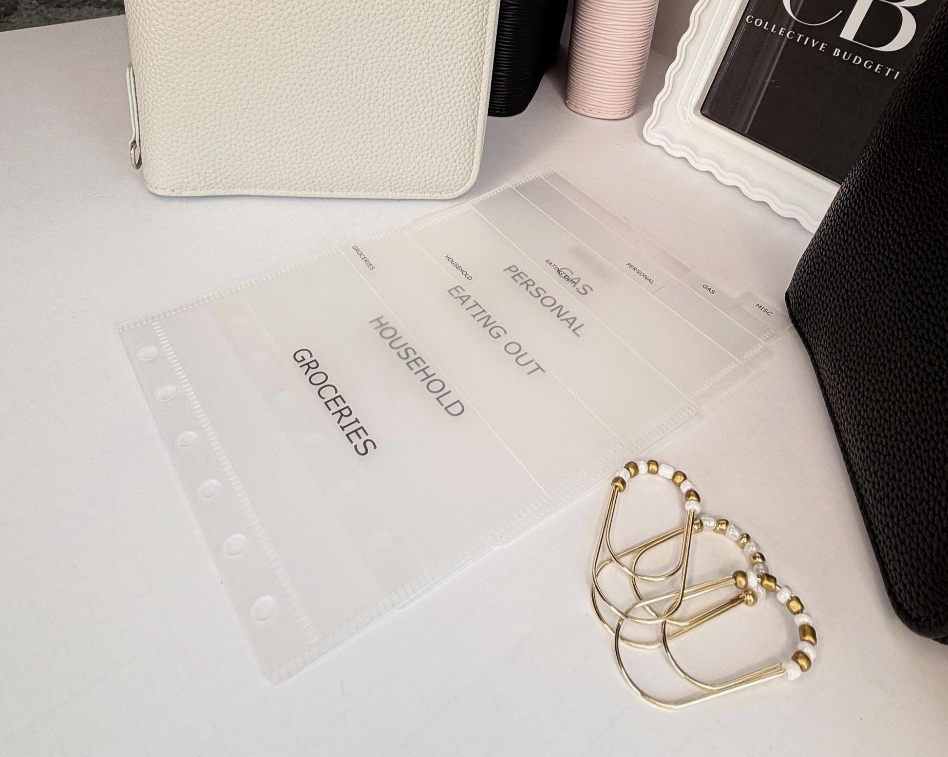 A7 Oversized Litchi Budget Wallet/Binder: Cash Stuffing Organizer