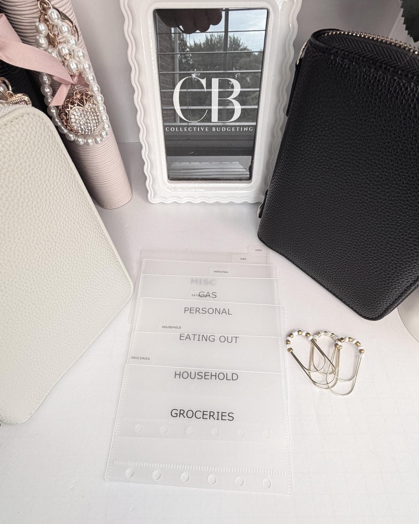 A7 Oversized Litchi Budget Wallet/Binder: Cash Stuffing Organizer