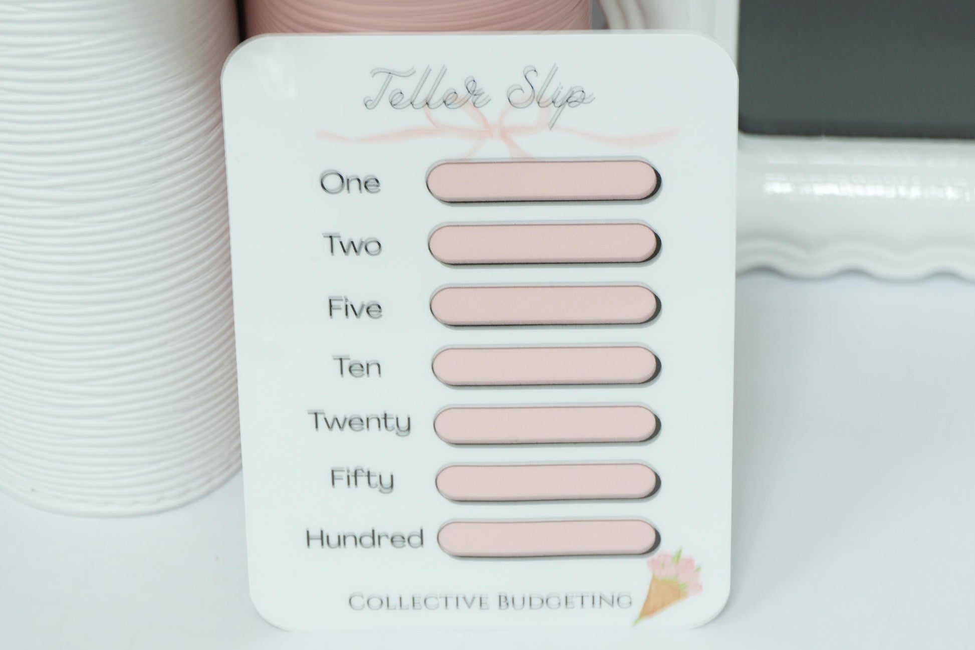 Teller Slip Tracker Card | Laminated Cash Denomination Tracker
