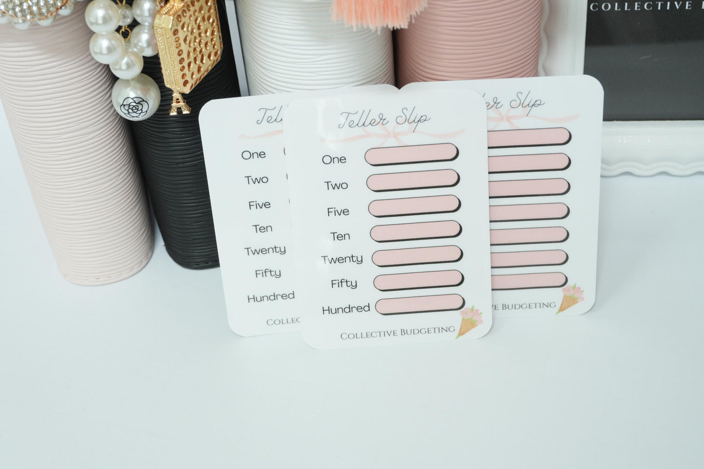 Teller Slip Tracker Card | Laminated Cash Denomination Tracker