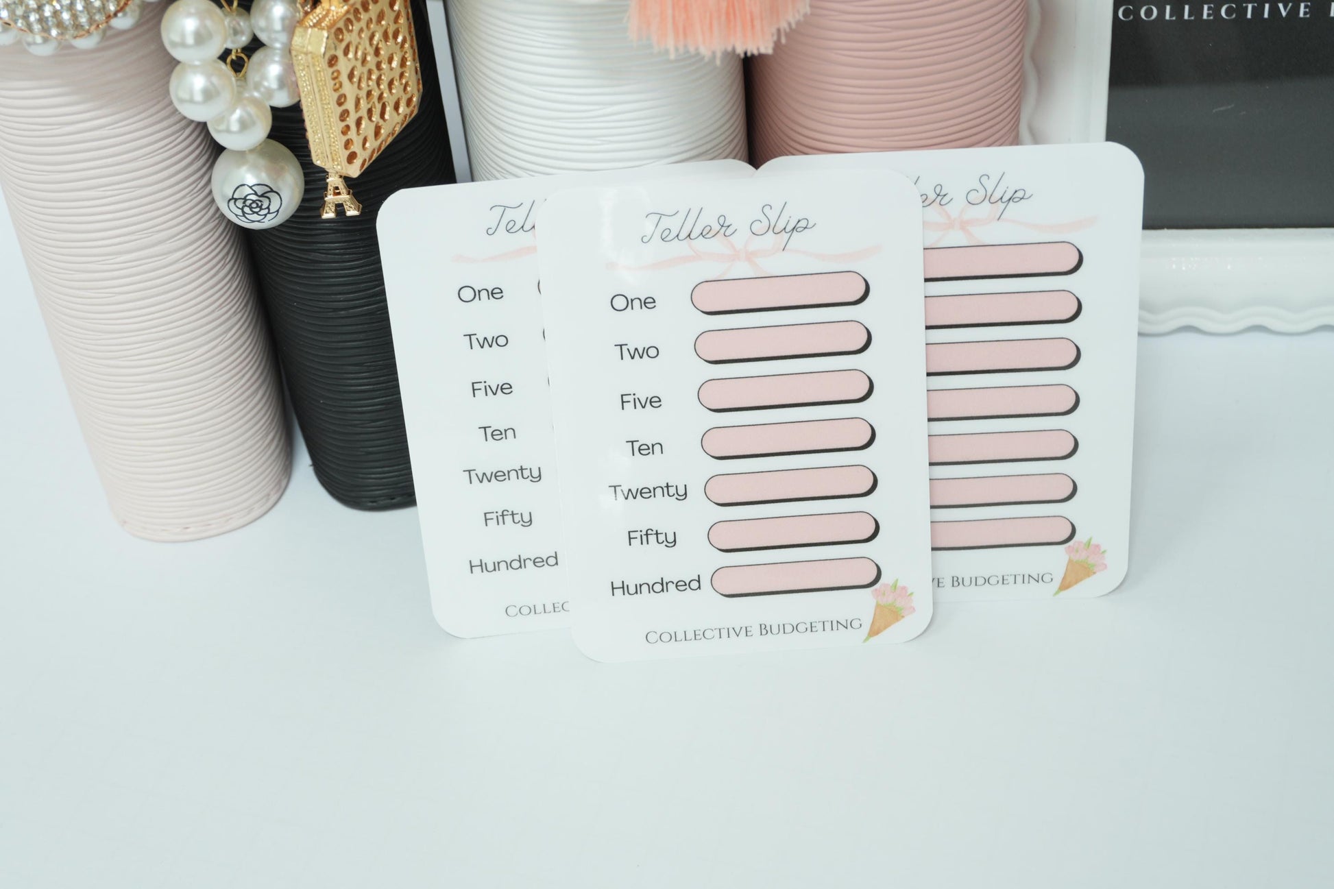 Teller Slip Tracker Card | Laminated Cash Denomination Tracker