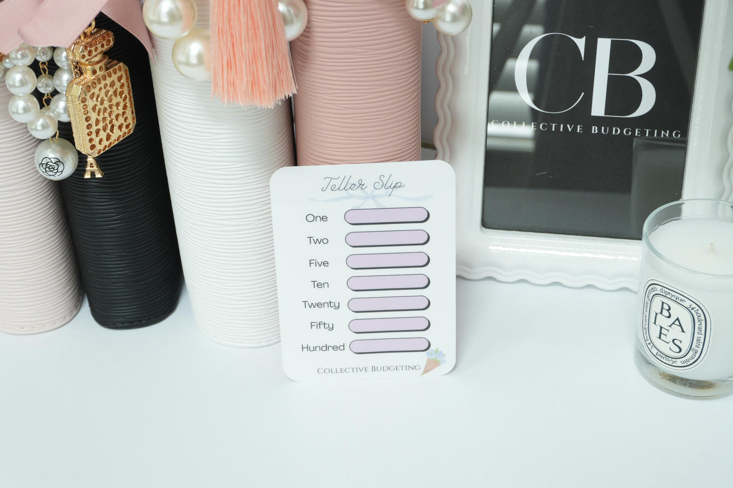 Teller Slip Tracker Card | Laminated Cash Denomination Tracker