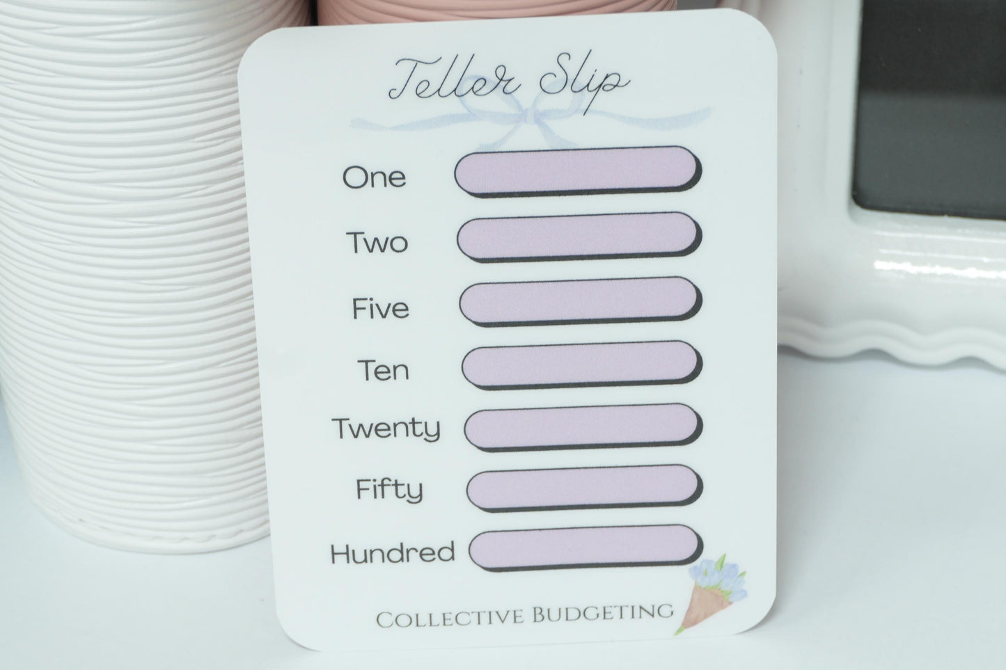 Teller Slip Tracker Card | Laminated Cash Denomination Tracker