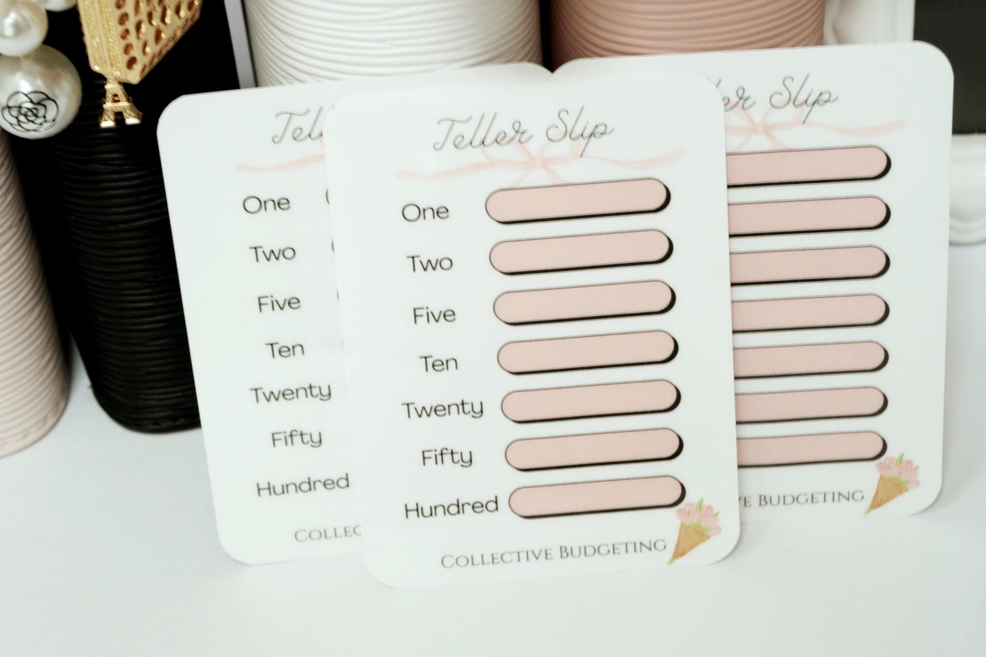 Teller Slip Tracker Card | Laminated Cash Denomination Tracker