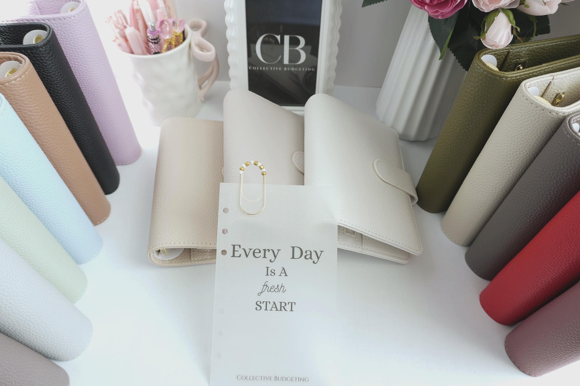 A6 Pebble Binder Bundle with Dashboard and Planner Paperclip