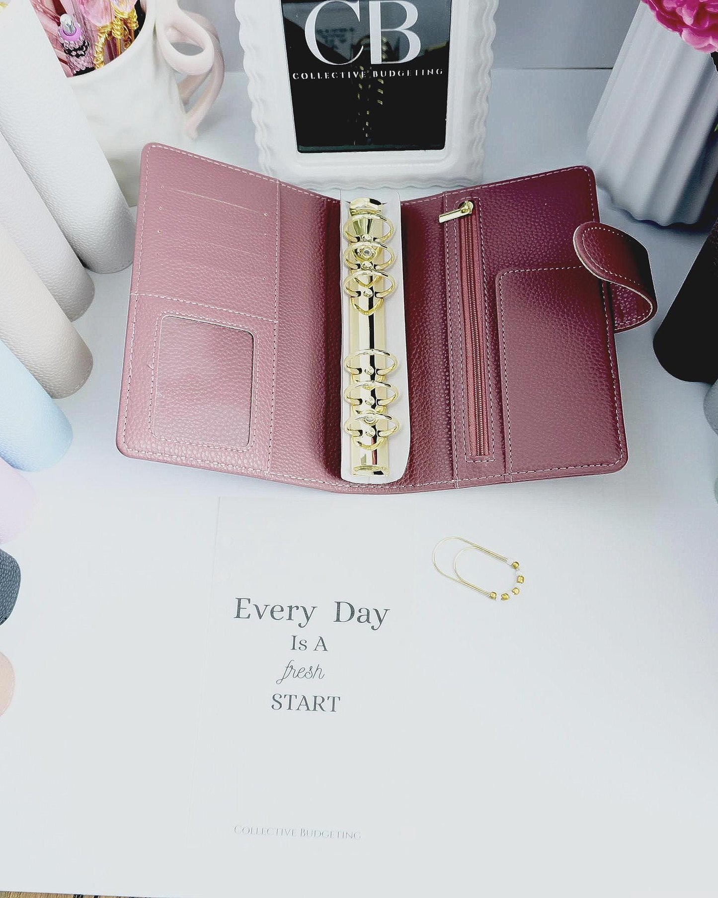 A6 Pebble Binder Bundle with Dashboard and Planner Paperclip