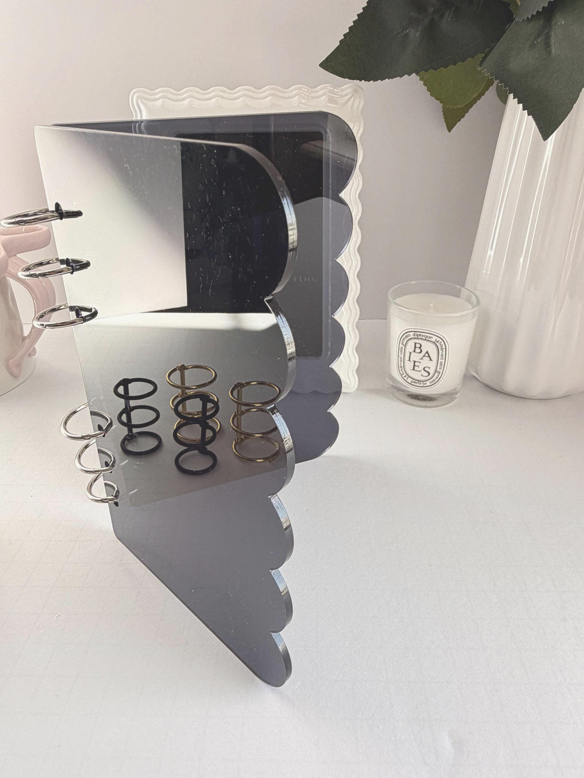 Acrylic A6 Dashboard Budget Binder | Pink, Black & Clear | Choice of Gold, Silver or Black Rings