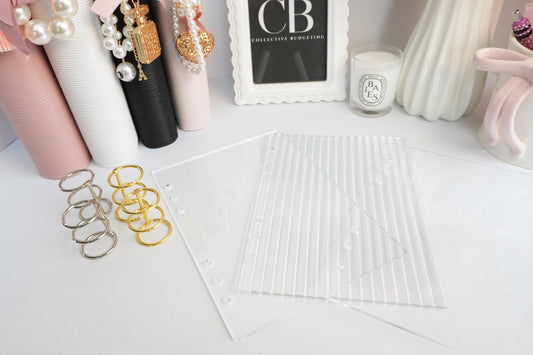 Clear Acrylic Budget Binder Dashboard Set | A5 Fluted + Smooth or Double Clear | Gold or Silver Rings