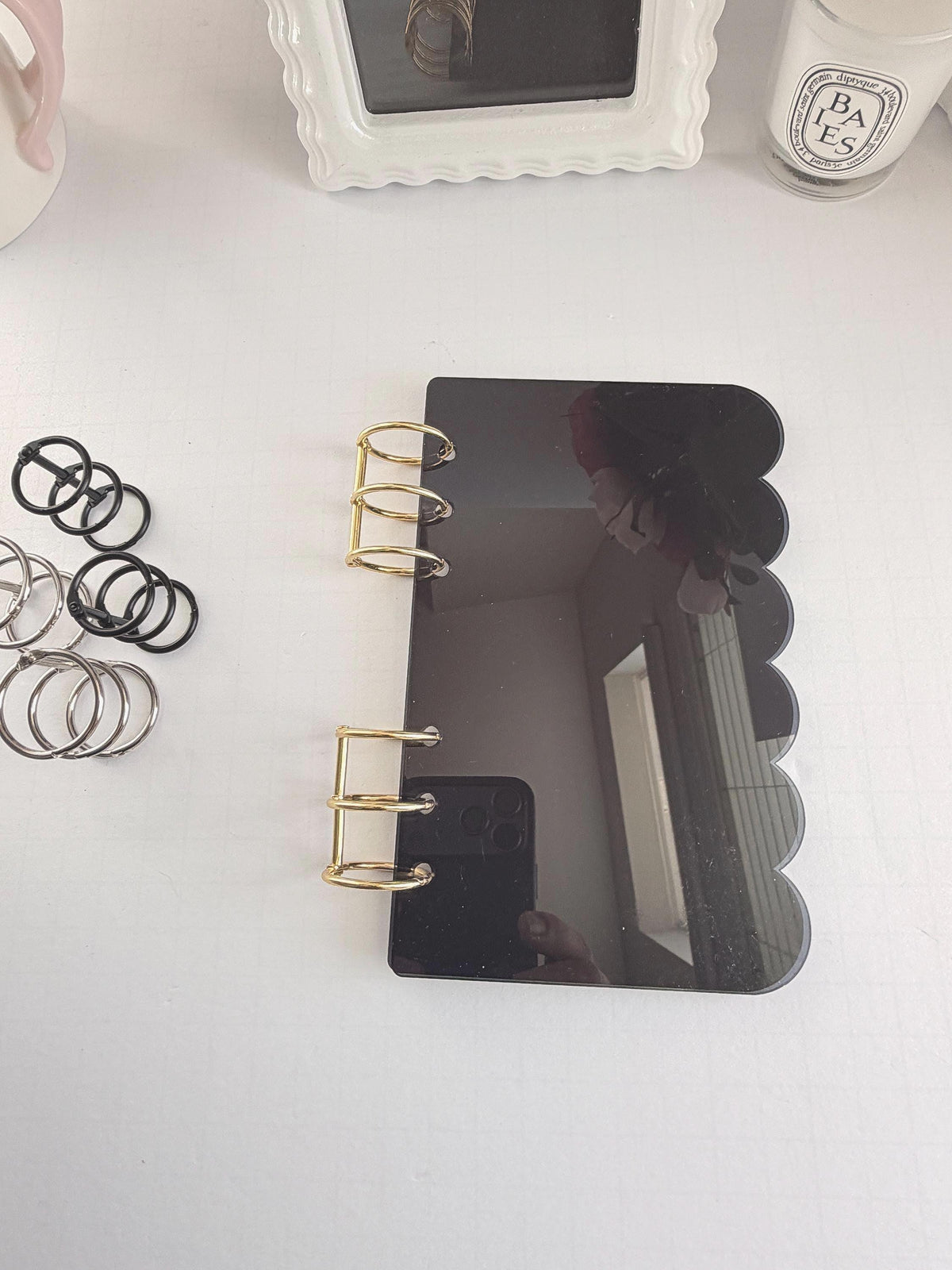 Acrylic A6 Dashboard Budget Binder | Pink, Black & Clear | Choice of Gold, Silver or Black Rings