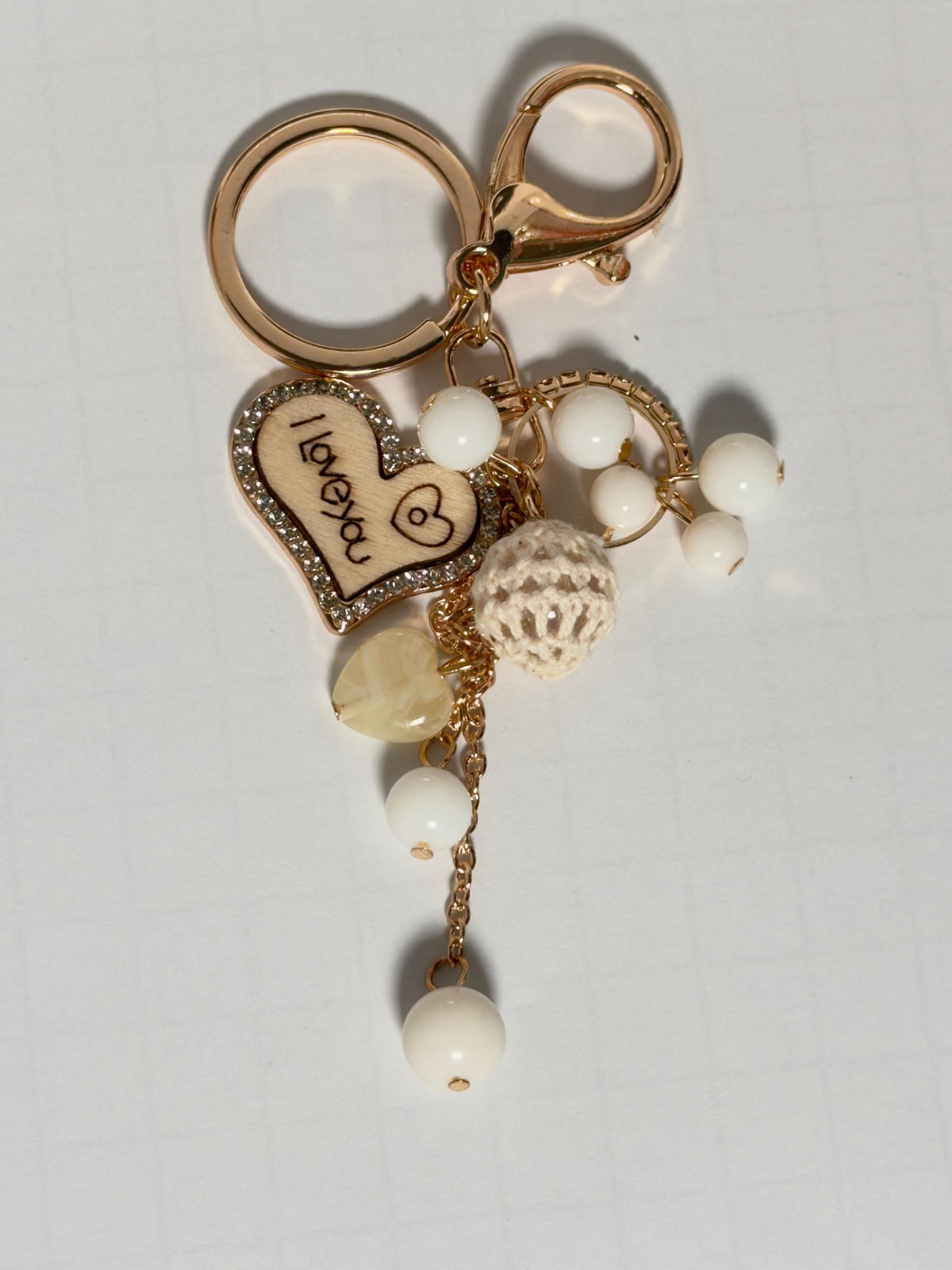 I Love You Binder Charm Keychain | Heart Charm Budgeting Accessory
