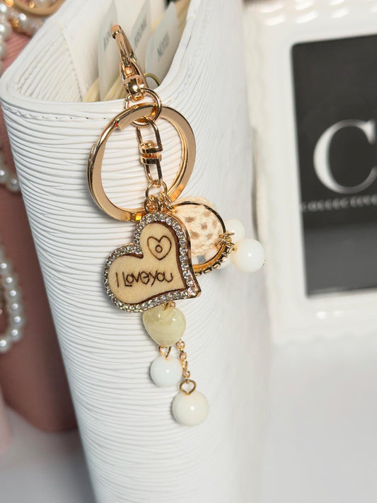 I Love You Binder Charm Keychain | Heart Charm Budgeting Accessory