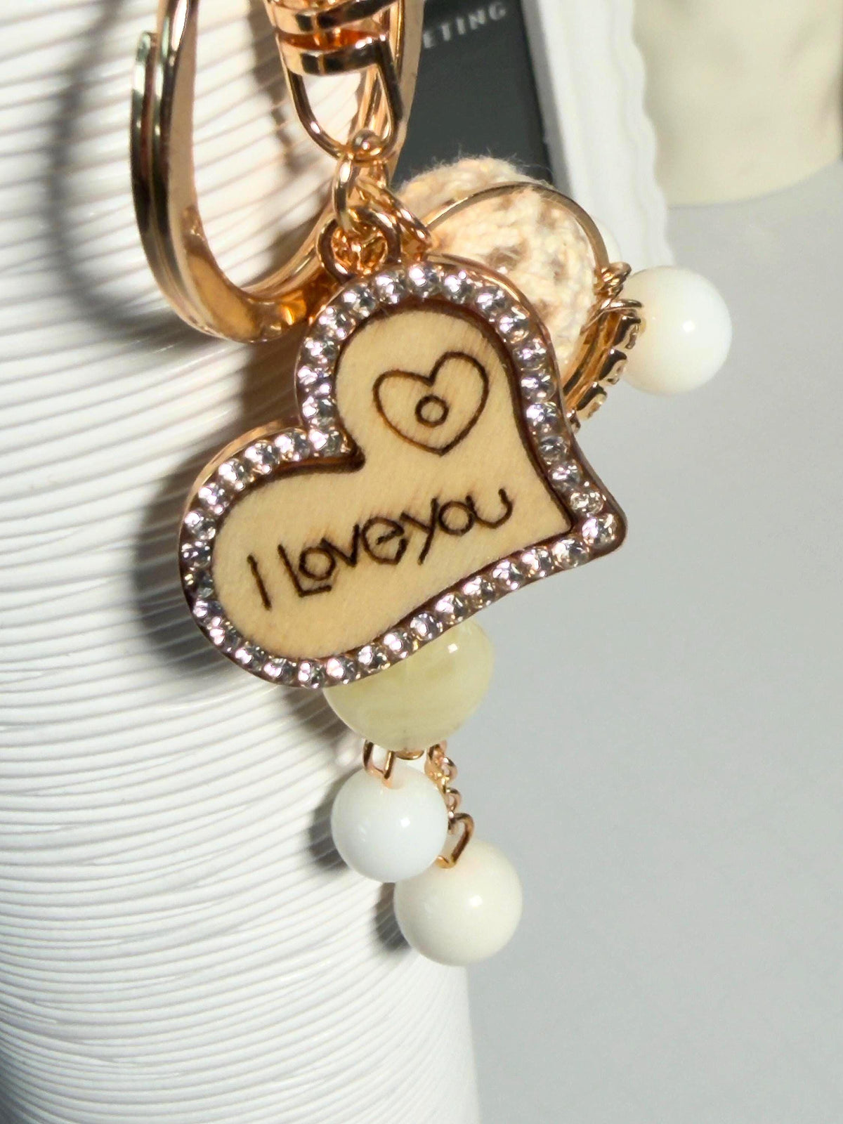 I Love You Binder Charm Keychain | Heart Charm Budgeting Accessory