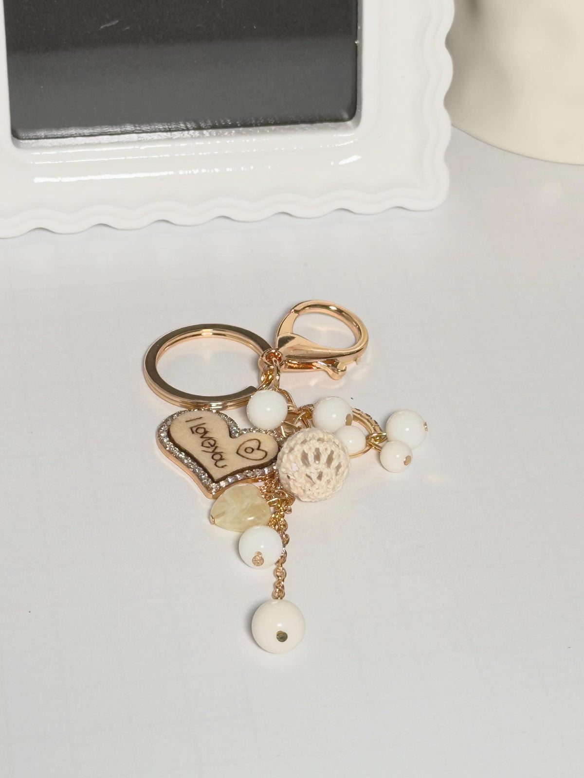 I Love You Binder Charm Keychain | Heart Charm Budgeting Accessory