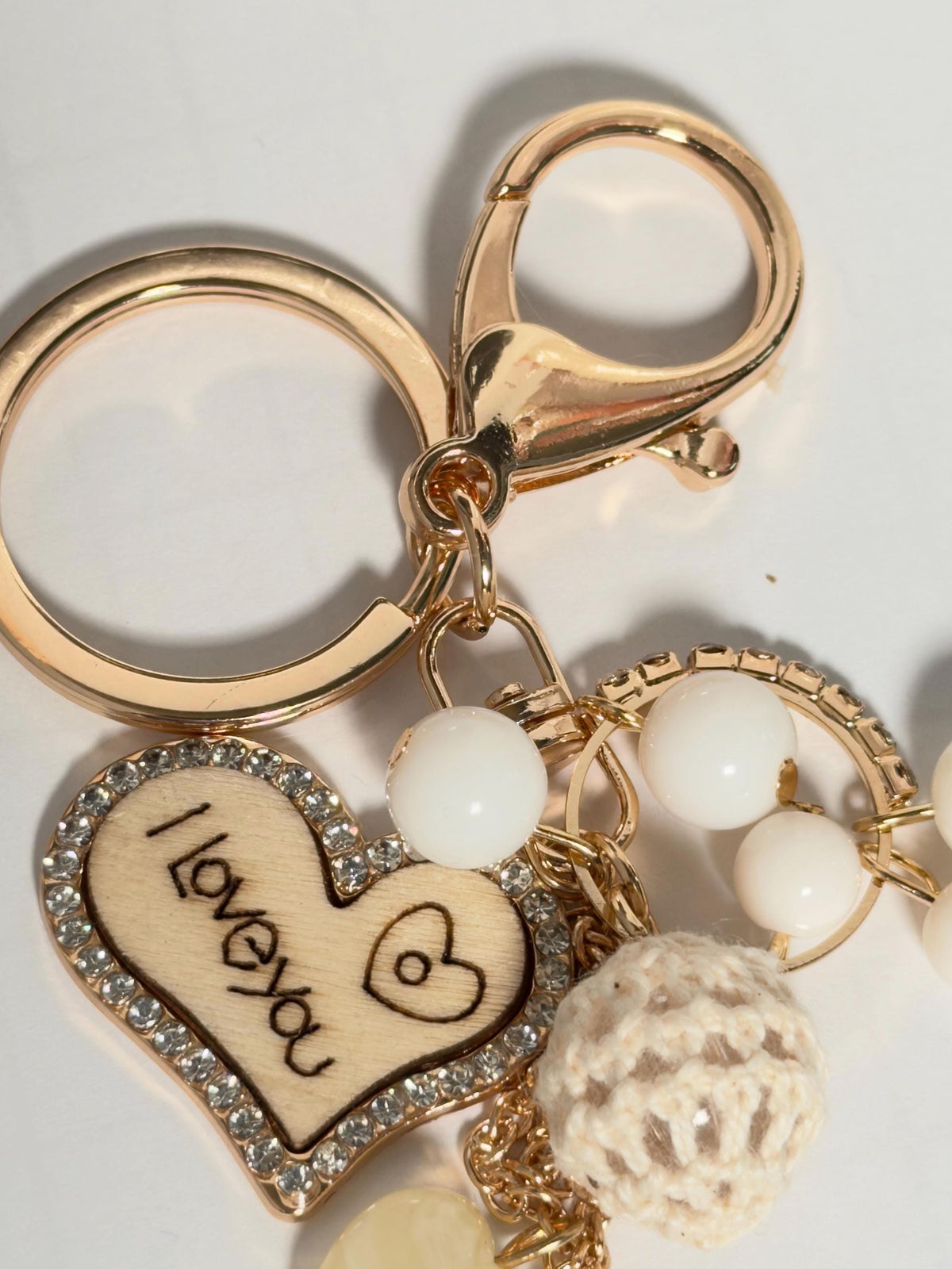 I Love You Binder Charm Keychain | Heart Charm Budgeting Accessory