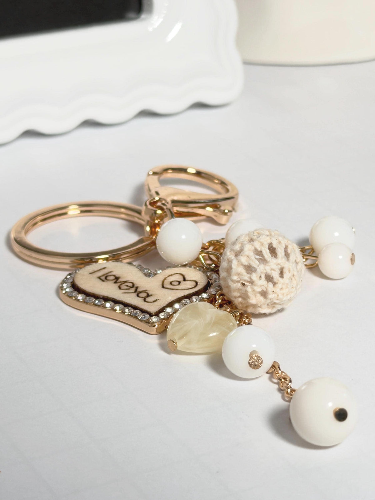 I Love You Binder Charm Keychain | Heart Charm Budgeting Accessory