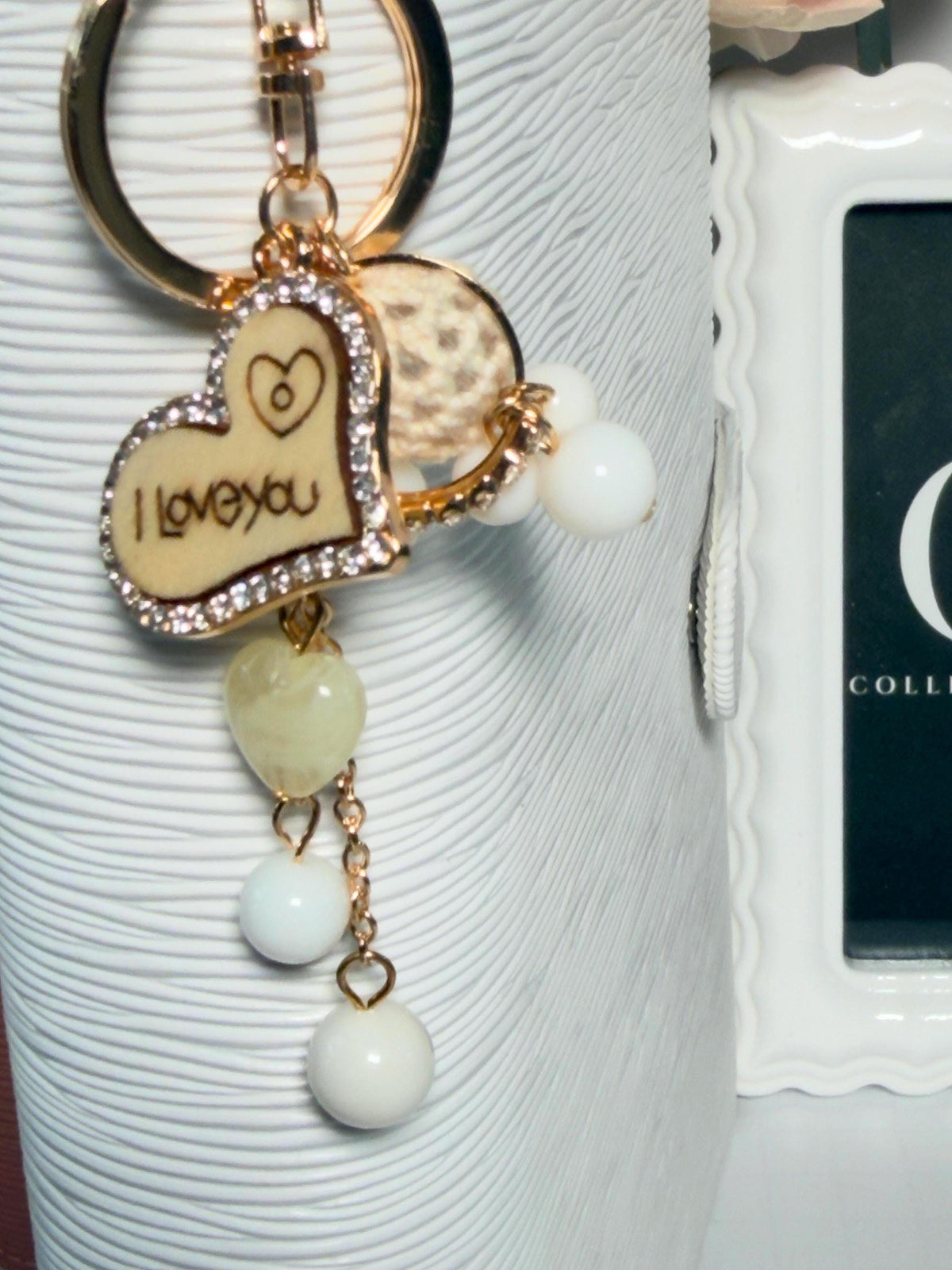 I Love You Binder Charm Keychain | Heart Charm Budgeting Accessory
