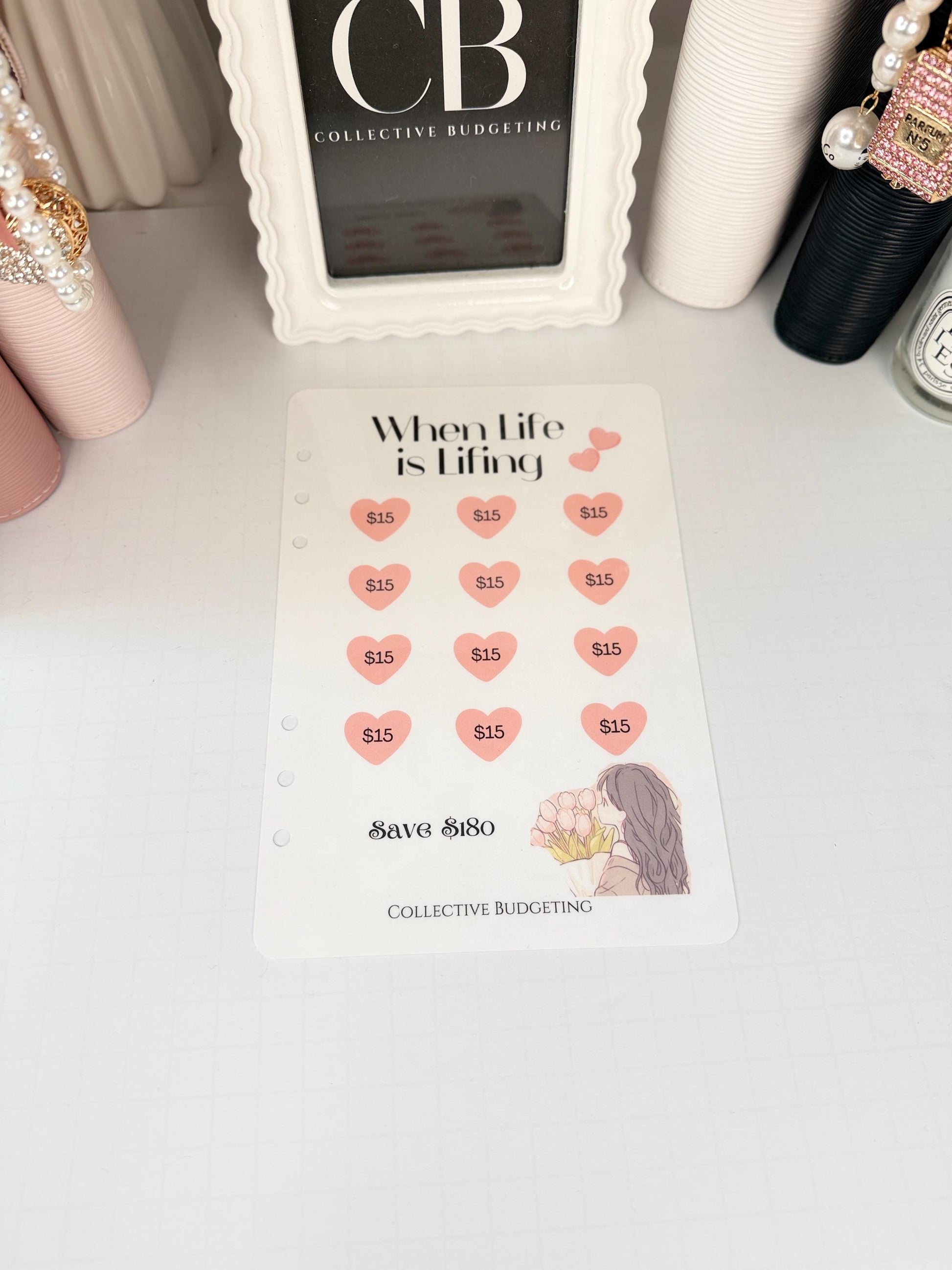 When Life is Lifing A5 Hearts Savings Challenge | Laminated Cash Stuffing Tracker