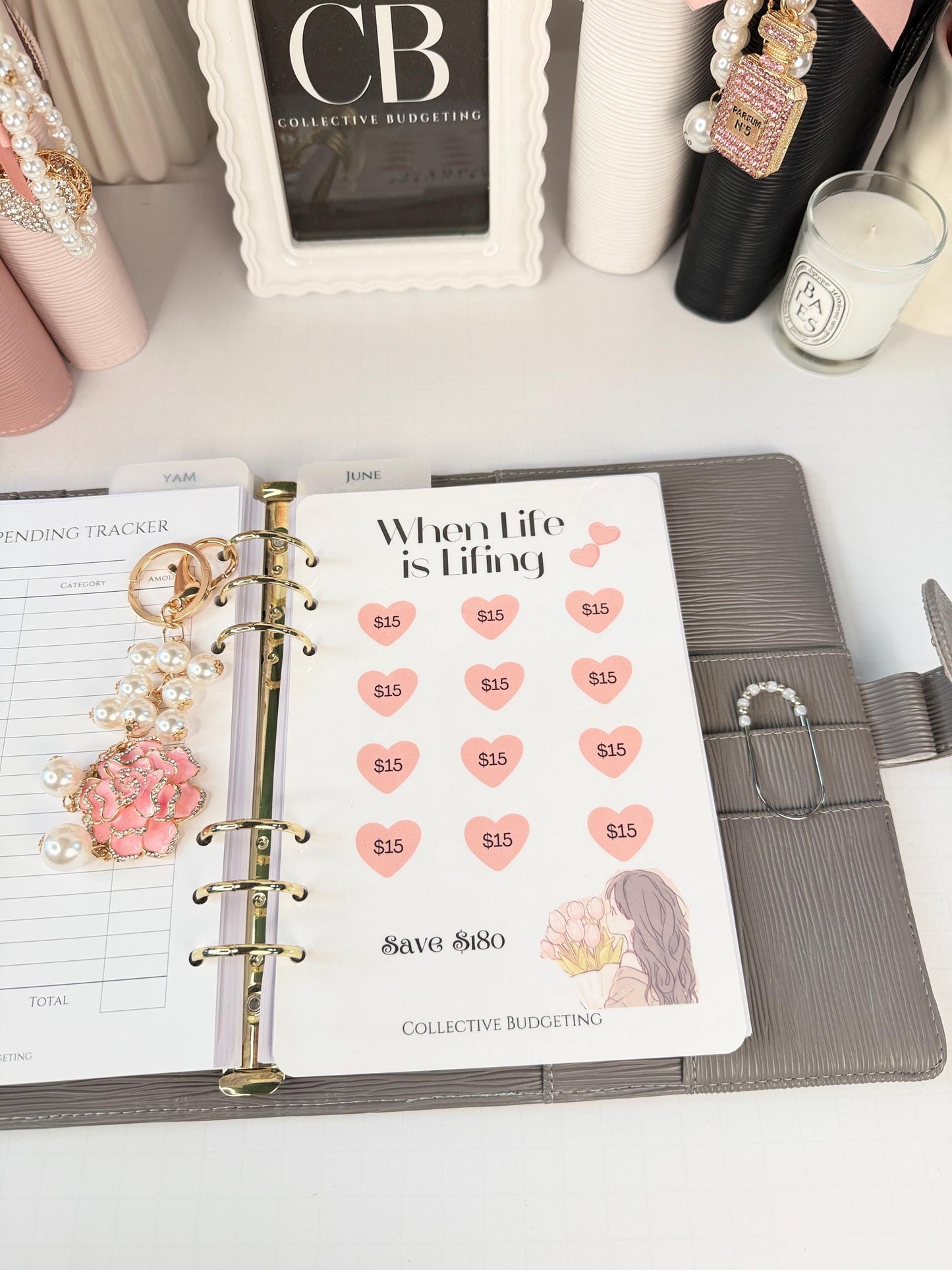 When Life is Lifing A5 Hearts Savings Challenge | Laminated Cash Stuffing Tracker