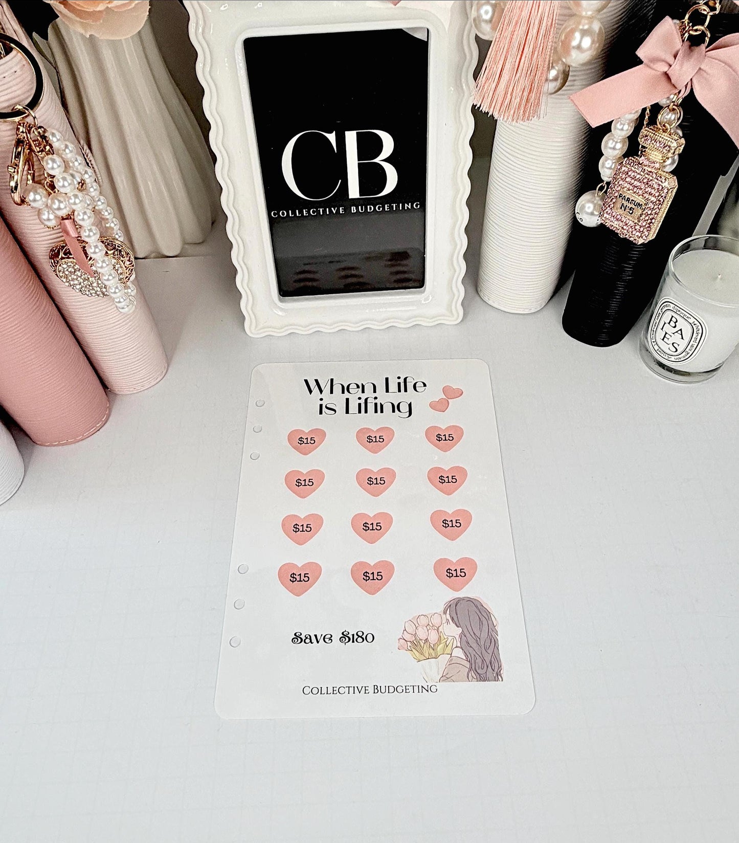 When Life is Lifing A5 Hearts Savings Challenge | Laminated Cash Stuffing Tracker