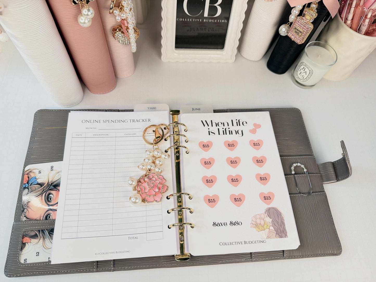 When Life is Lifing A5 Hearts Savings Challenge | Laminated Cash Stuffing Tracker