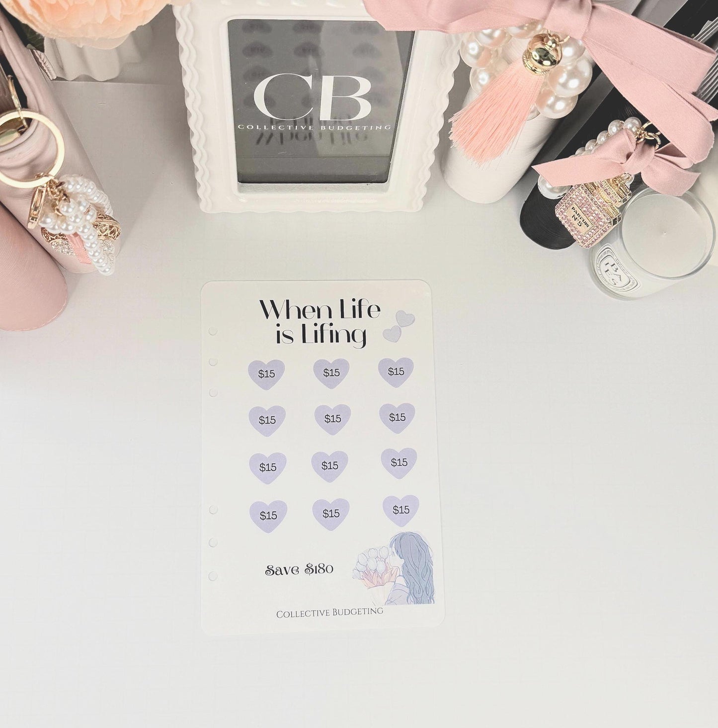 When Life is Lifing A5 Hearts Savings Challenge | Laminated Cash Stuffing Tracker