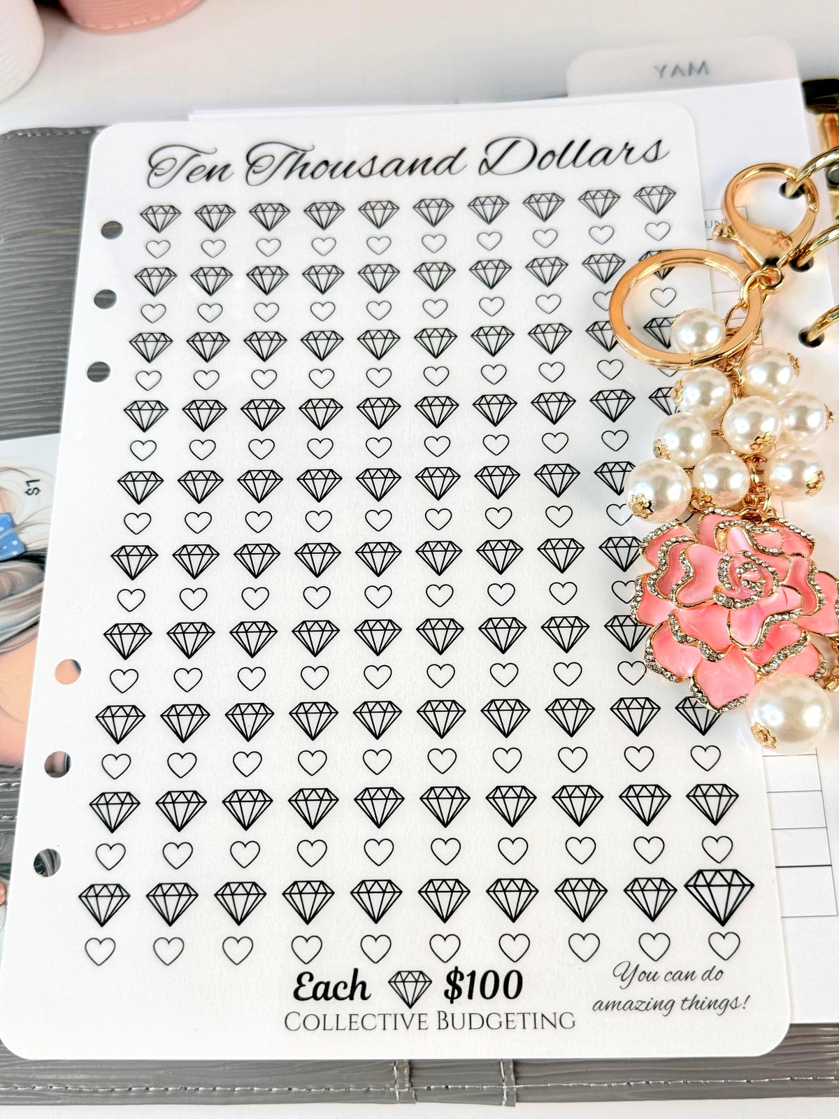 Save Ten Thousand Dollars | A5 Diamond Savings Challenge | Laminated Cash Stuffing Tracker