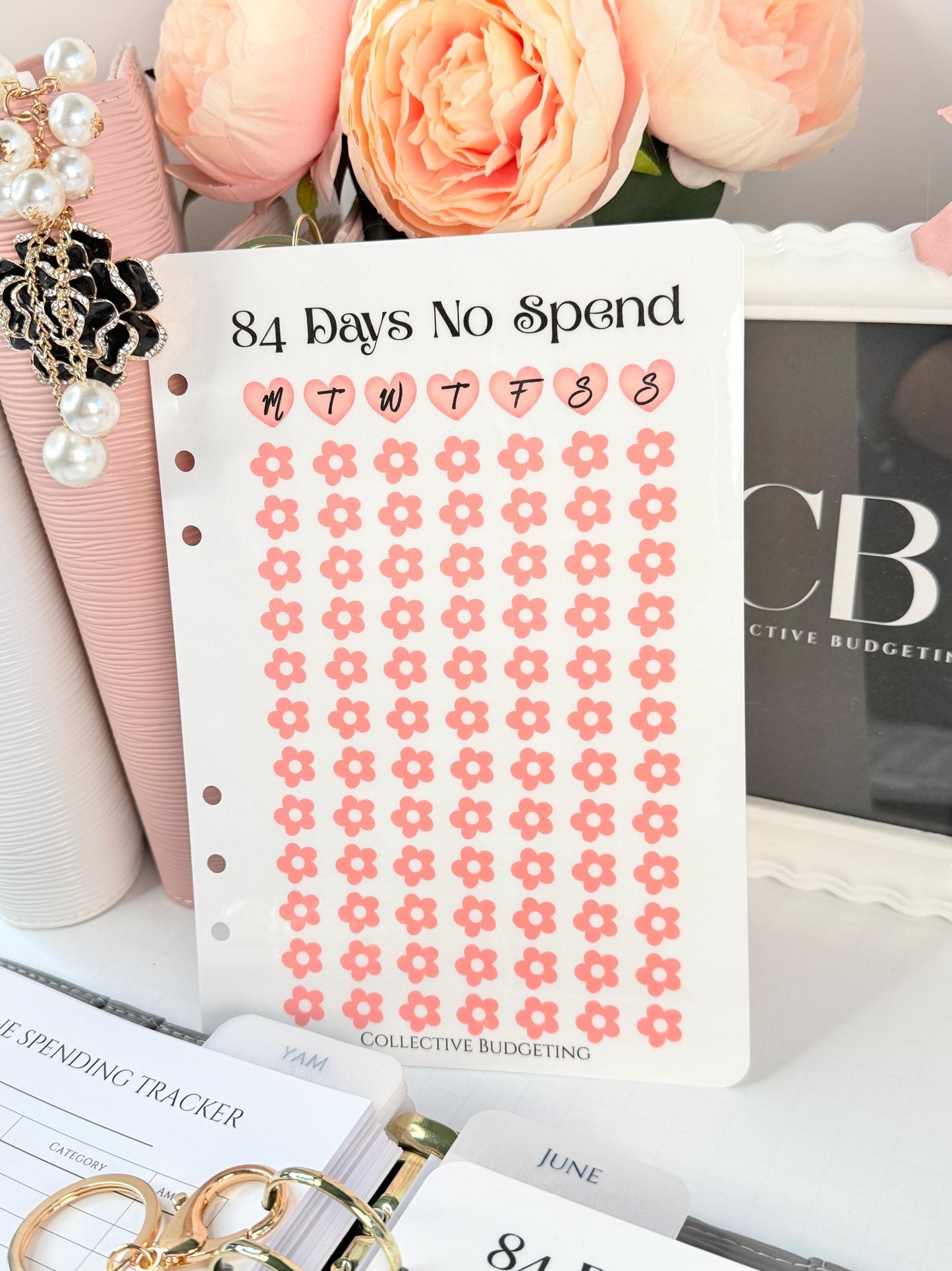 84 Days No Spend Savings Challenge | Laminated Cash Stuffing Tracker | Pink or Purple