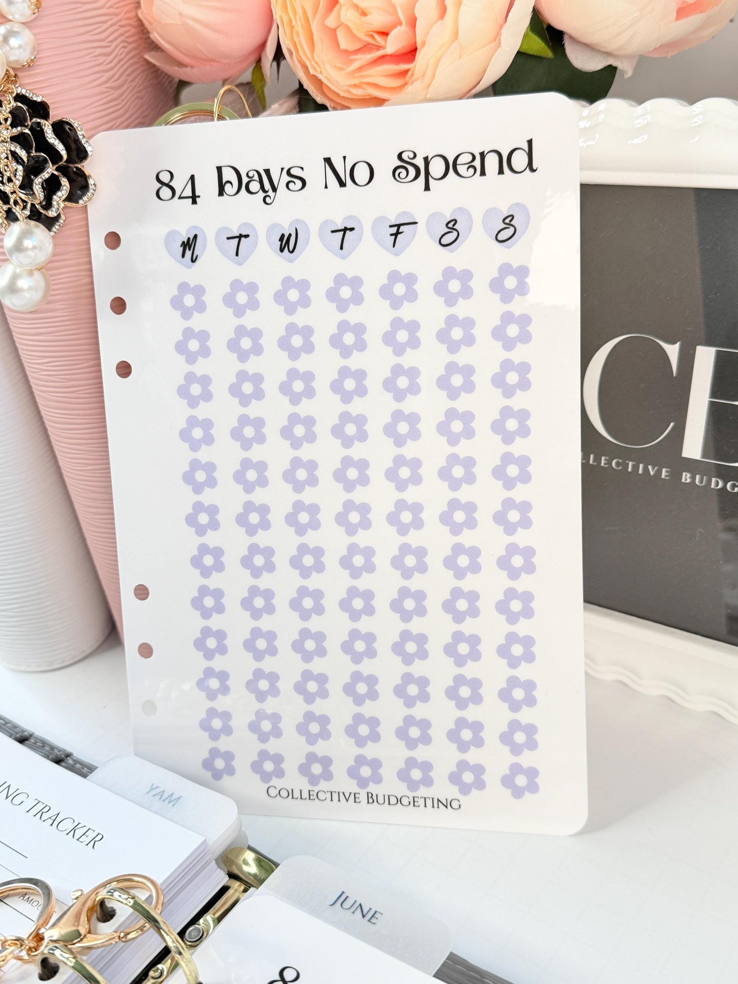 84 Days No Spend Savings Challenge | Laminated Cash Stuffing Tracker | Pink or Purple