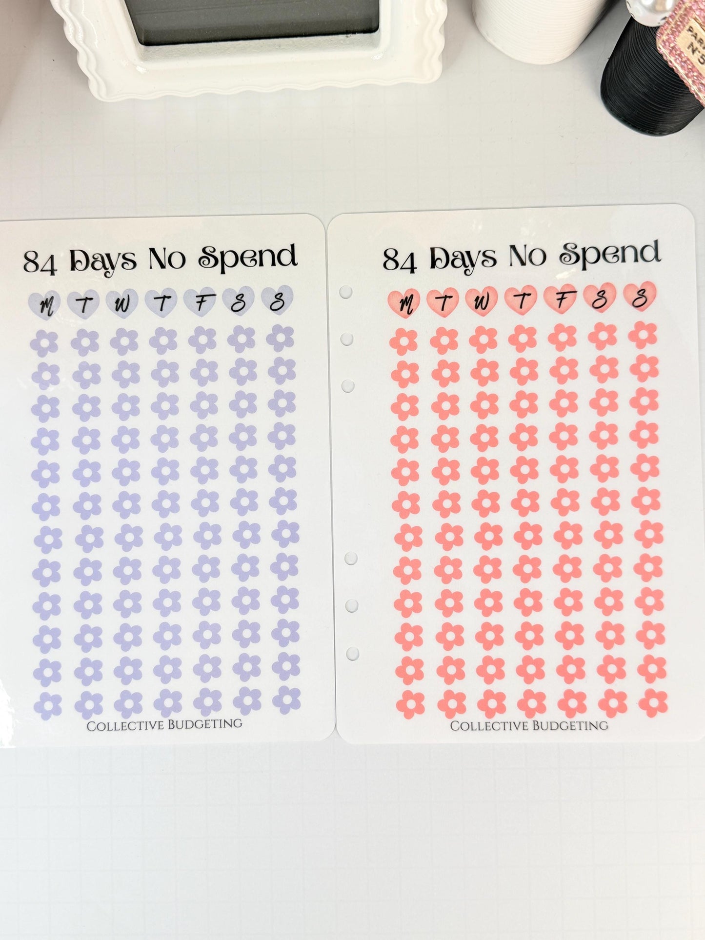 84 Days No Spend Savings Challenge | Laminated Cash Stuffing Tracker | Pink or Purple