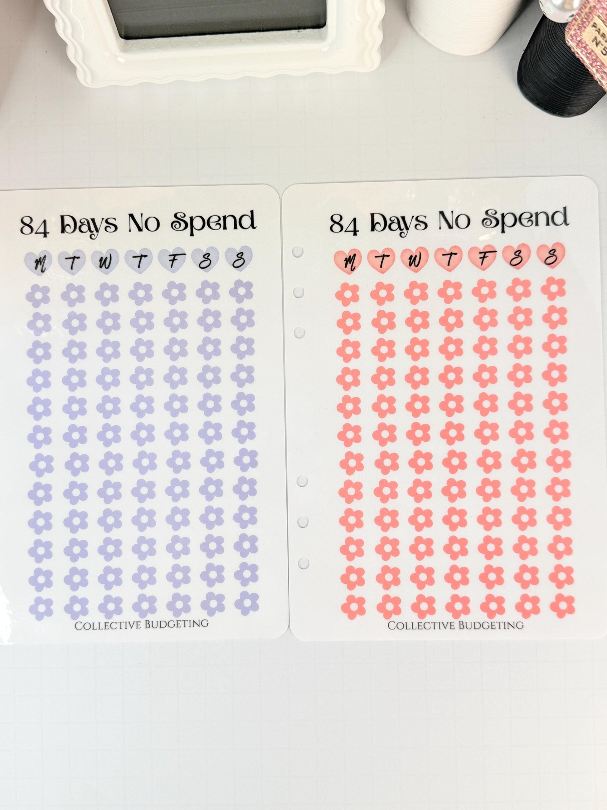 84 Days No Spend Savings Challenge | Laminated Cash Stuffing Tracker | Pink or Purple