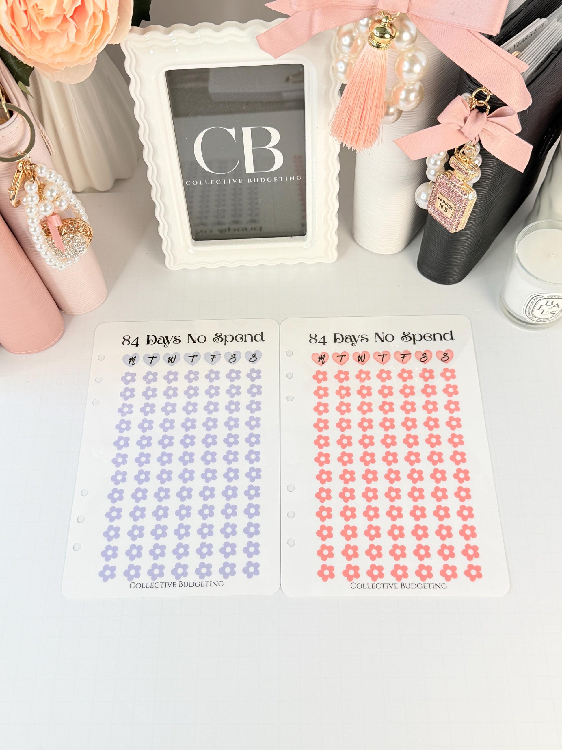 84 Days No Spend Savings Challenge | Laminated Cash Stuffing Tracker | Pink or Purple