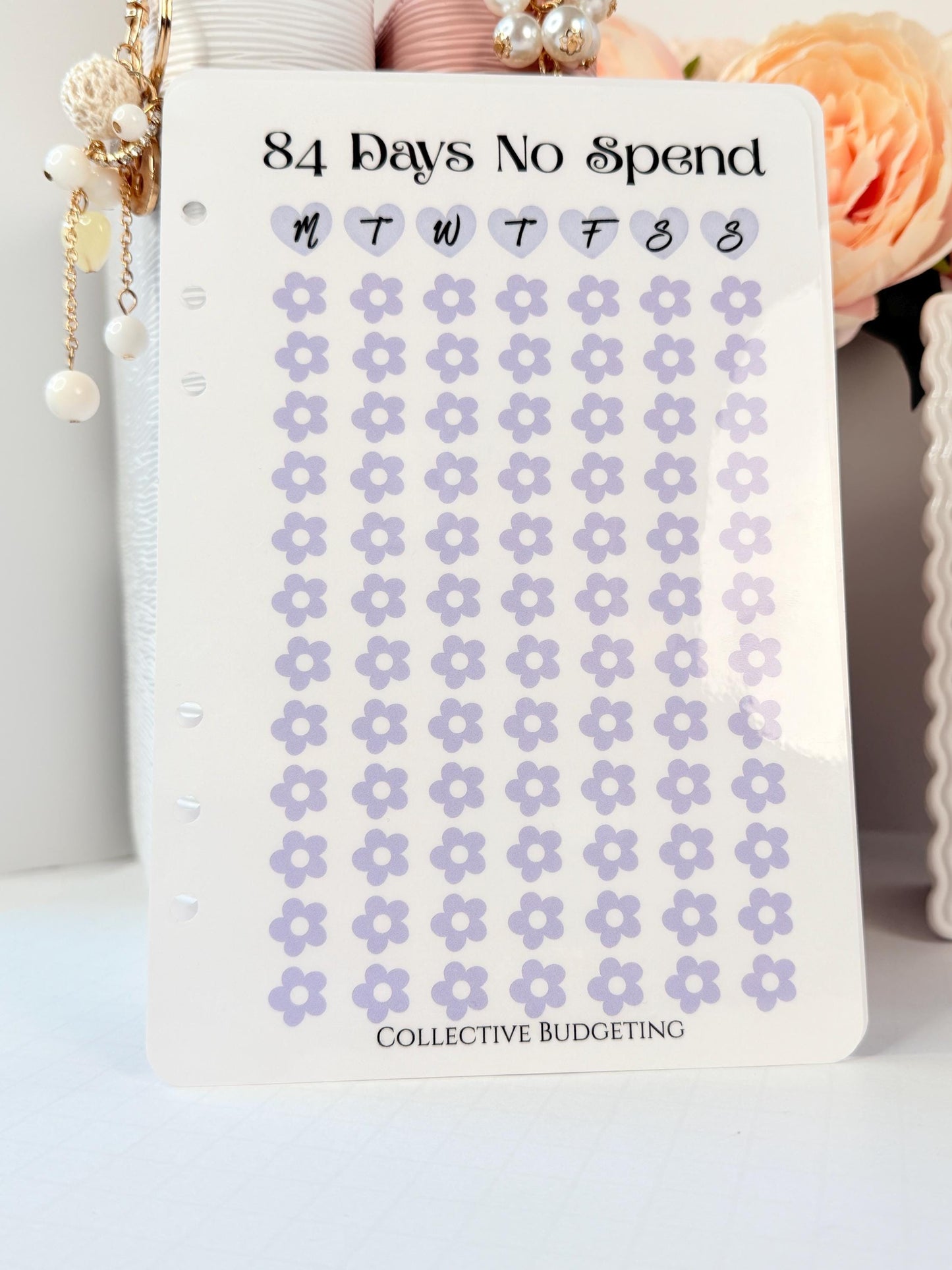 84 Days No Spend Savings Challenge | Laminated Cash Stuffing Tracker | Pink or Purple
