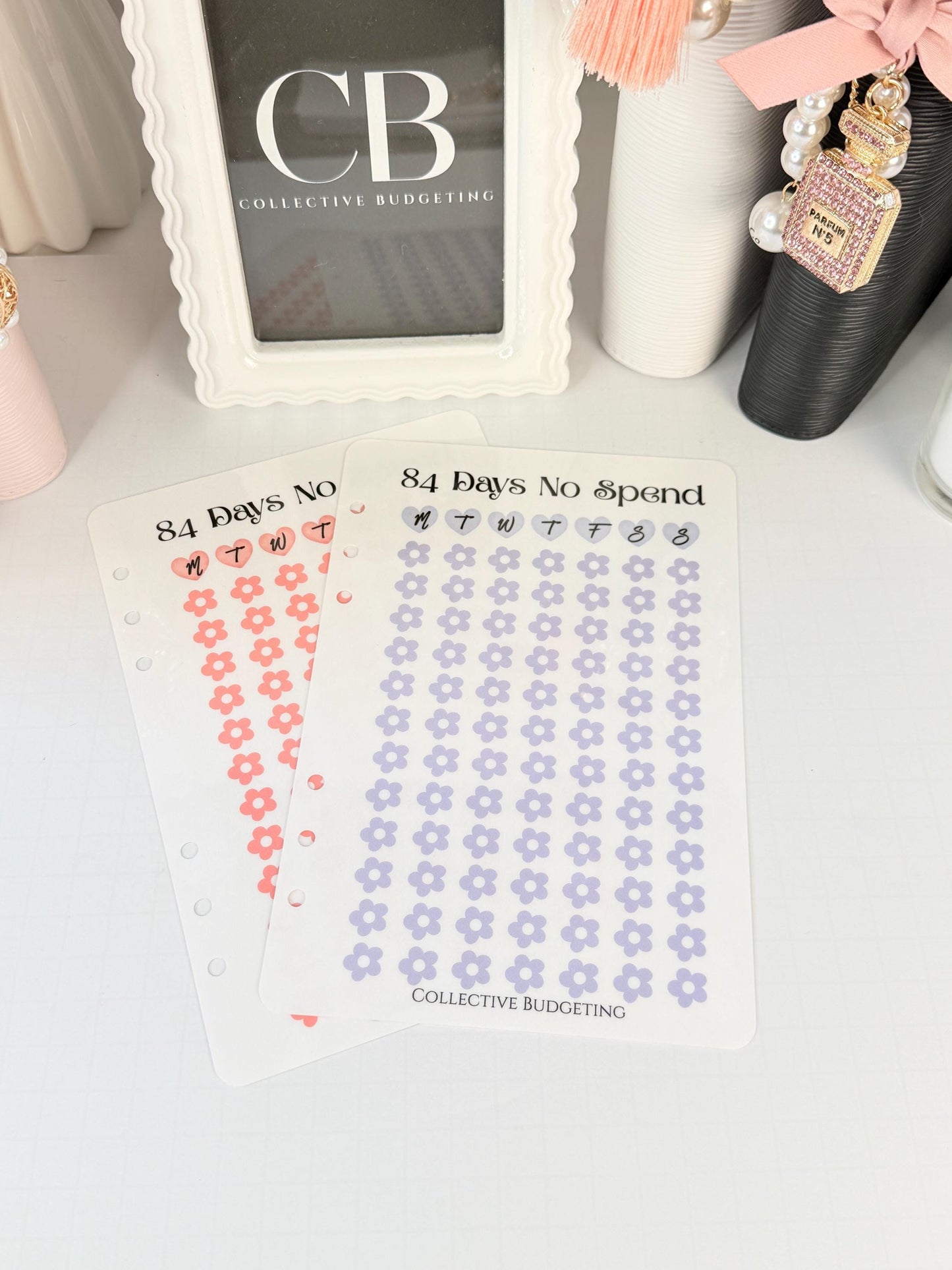 84 Days No Spend Savings Challenge | Laminated Cash Stuffing Tracker | Pink or Purple