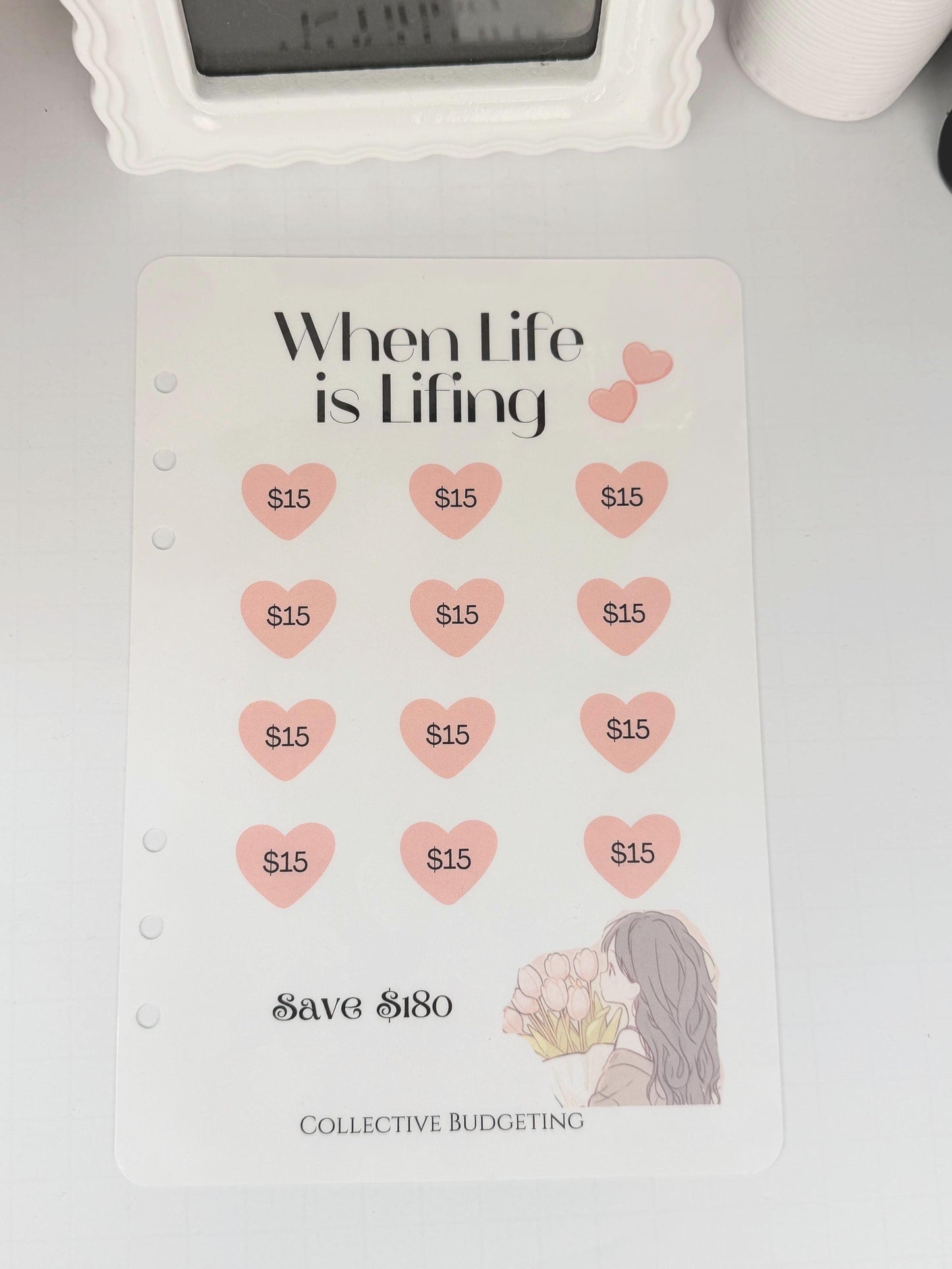 When Life is Lifing A5 Hearts Savings Challenge | Laminated Cash Stuffing Tracker