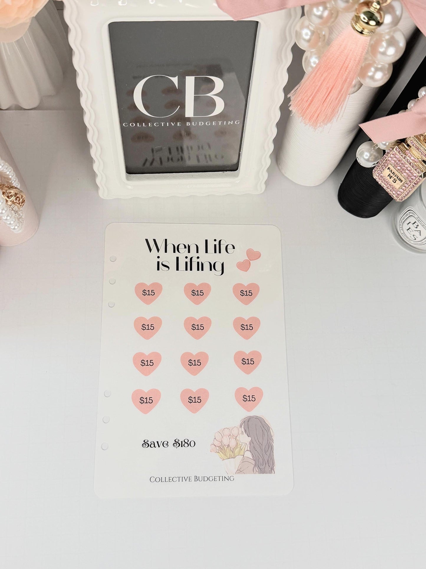 When Life is Lifing A5 Hearts Savings Challenge | Laminated Cash Stuffing Tracker
