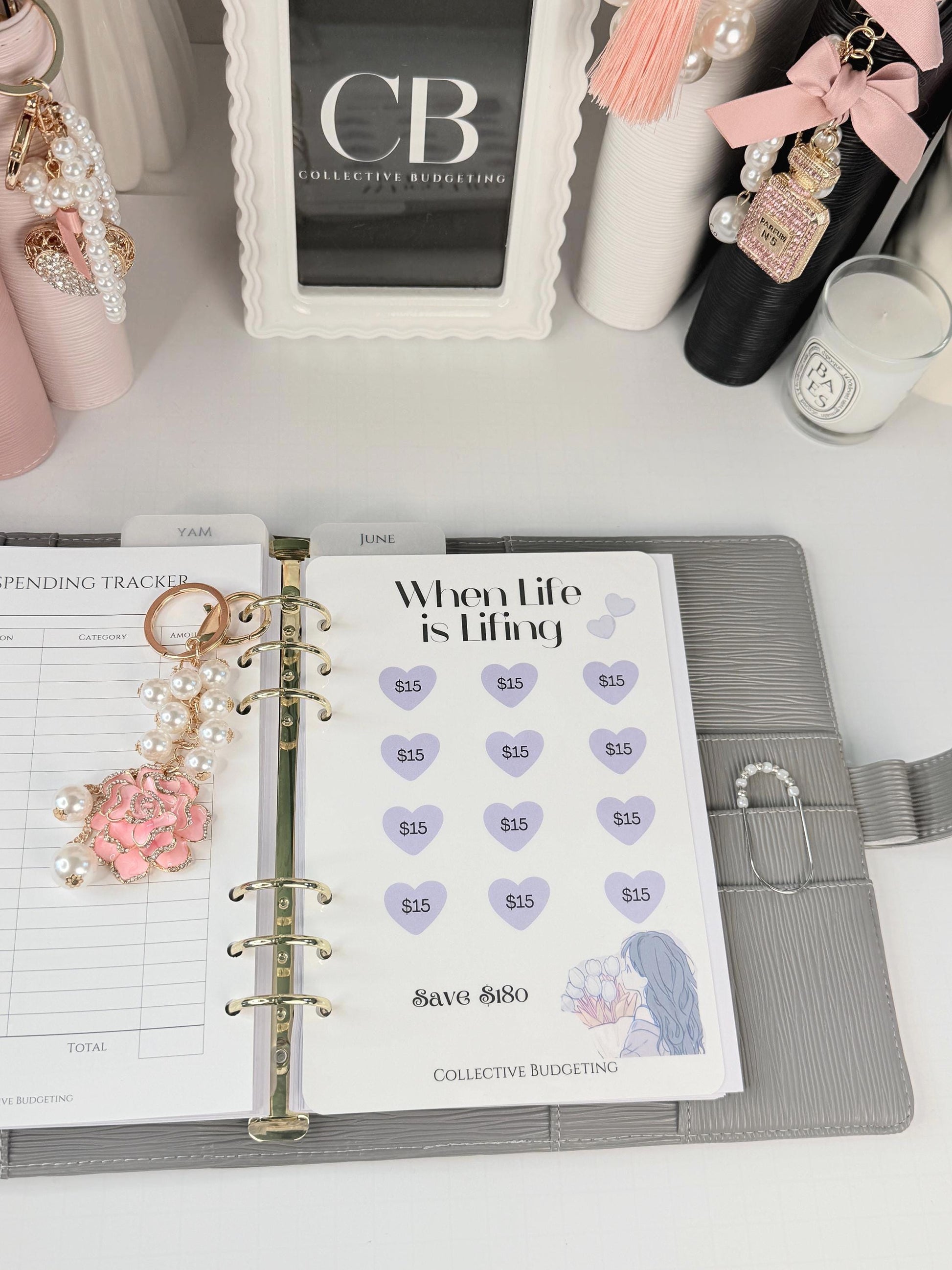 When Life is Lifing A5 Hearts Savings Challenge | Laminated Cash Stuffing Tracker